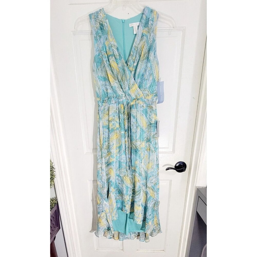 London‎ Times Maxi Womens Dress V Neck Paisley Sleeveless Multicolored Size 4 - Picture 7 of 13